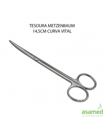 TESOURA METZENBAUM 14,5CM CURVA VITAL