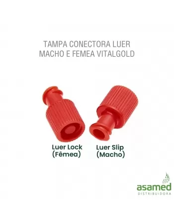 TAMPA CONECTORA LUER MACHO E FEMEA VITALGOLD