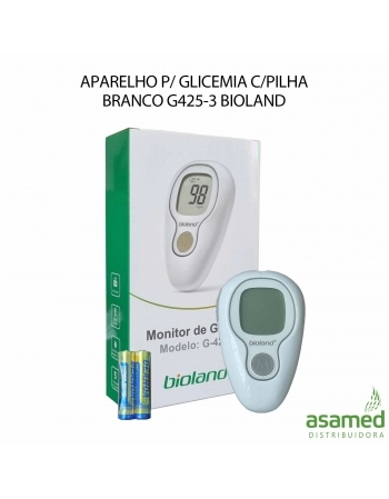 APARELHO P/ GLICEMIA C/PILHA BRANCO G425-3 BIOLAND