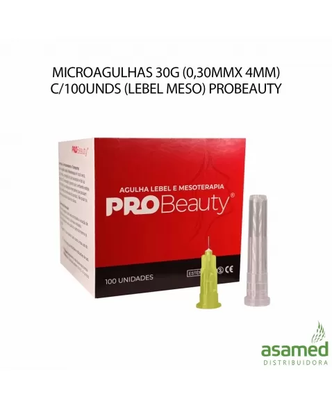 MICROAGULHAS 30G (0,30MMX 4MM) C/100UNDS (LEBEL MESO) PROBEAUTY