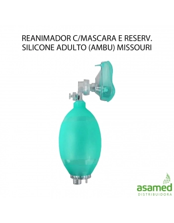 REANIMADOR C/MASCARA E RESERV. SILICONE ADULTO (AMBU) MISSOURI