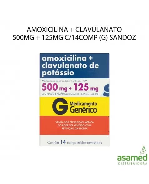 AMOXICILINA + CLAVULANATO 500MG + 125MG C/14COMP (G) SANDOZ