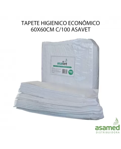 TAPETE HIGIENICO ECONOMICO 60X60CM C/100 ASAVET