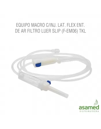 EQUIPO MACRO C/INJ. LAT. FLEX ENT. DE AR FILTRO LUER SLIP (F-EM06) TKL