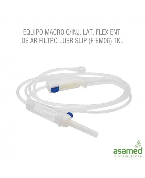 EQUIPO MACRO C/INJ. LAT. FLEX ENT. DE AR FILTRO LUER SLIP (F-EM06) TKL