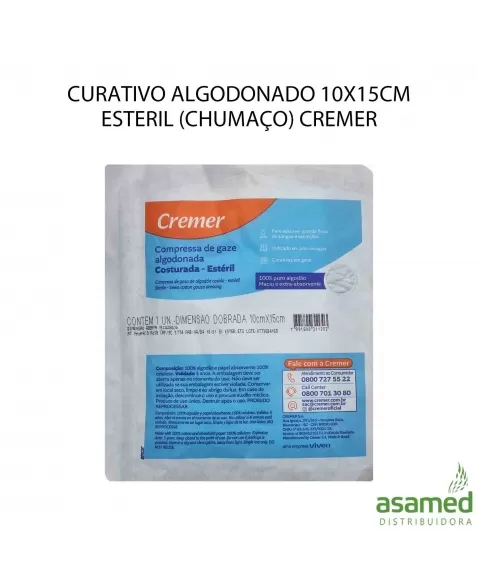 COMPRESSA PARA CURATIVO CIRURGICO ESTERIL 10X15CM CREMER