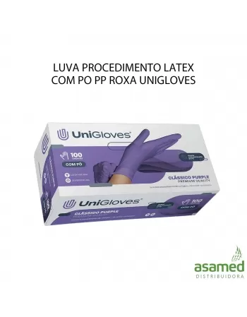 LUVA PROCEDIMENTO LATEX COM PO PP ROXA UNIGLOVES