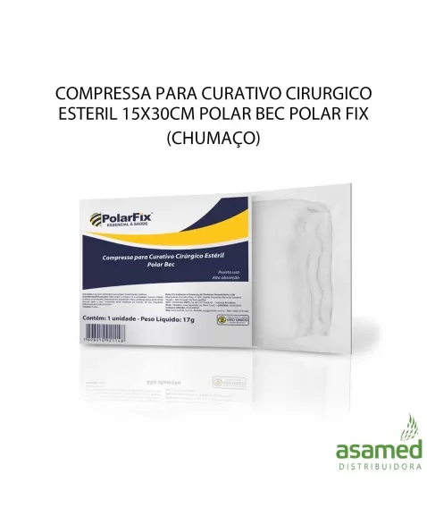 COMPRESSA PARA CURATIVO CIRURGICO ESTERIL 15X30CM POLAR BEC POLAR FIX