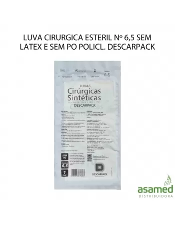 LUVA CIRURGICA ESTERIL Nº 6,5 SEM LATEX E SEM PO POLICL. DESCARPACK