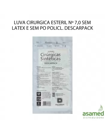 LUVA CIRURGICA ESTERIL Nº 7,0 SEM LATEX E SEM PO POLICL. DESCARPACK