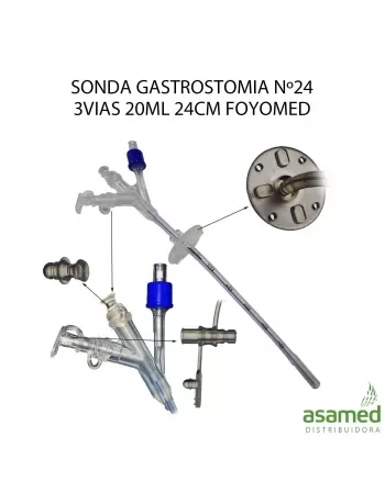 SONDA GASTROSTOMIA Nº24 3VIAS 20ML 24CM FOYOMED