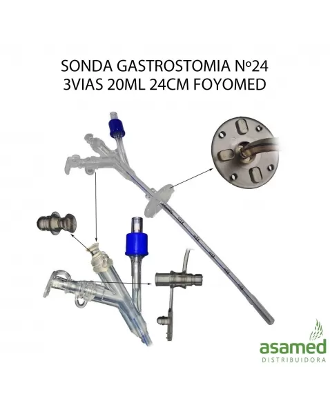 SONDA GASTROSTOMIA Nº24 3VIAS 20ML 24CM FOYOMED