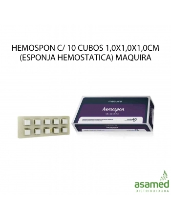 HEMOSPON C/ 10 CUBOS 1,0X1,0X1,0CM (ESPONJA HEMOSTATICA) MAQUIRA