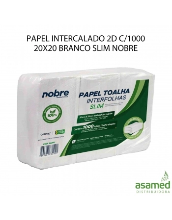 PAPEL INTERCALADO 2D C/1000 20X20 BRANCO SLIM NOBRE