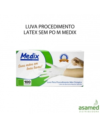 LUVA PROCEDIMENTO LATEX SEM PO M MEDIX