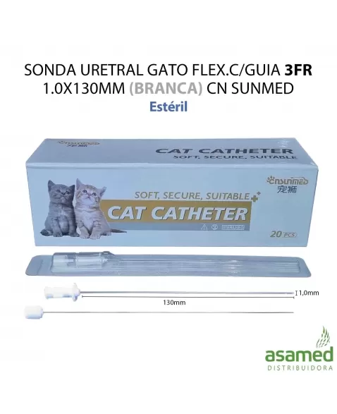 SONDA URETRAL GATO FLEX.C/GUIA 3FR 1.0X130MM (ESTERIL)(BRANCA) CN SUNMED