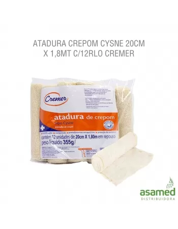 ATADURA CREPOM CYSNE 20CM X 1,8MT C/12RLO CREMER