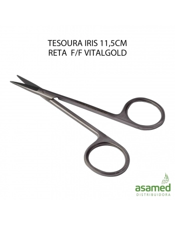 TESOURA IRIS 11,5CM RETA F/F VITALGOLD