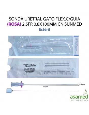 SONDA URETRAL GATO FLEX.C/GUIA 2.5FR 0.8X100MM (ROSA) CN SUNMED