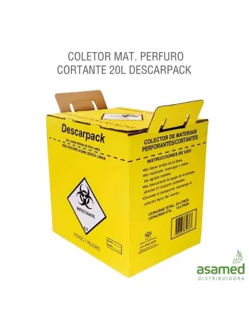 COLETOR MAT. PERFURO CORTANTE 20L DESCARPACK