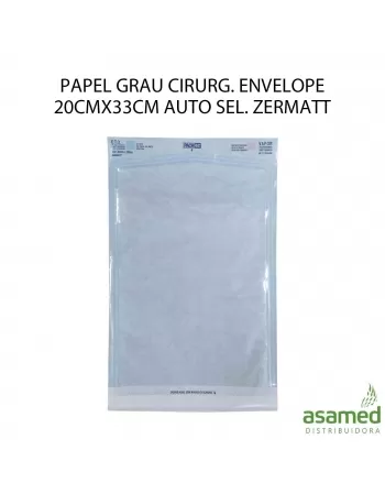 PAPEL GRAU CIRURG. ENVELOPE 20CMX33CM AUTO SEL. ZERMATT