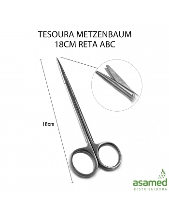 TESOURA METZENBAUM 18CM RETA ABC