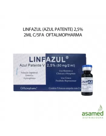 LINFAZUL (AZUL PATENTE) 2,5% 2ML C/5FA OFTALMOPHARMA