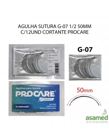 AGULHA SUTURA G-07 1/2 50MM C/12UND CORTANTE PROCARE