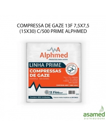 COMPRESSA DE GAZE 13F 7,5X7,5 (15X30) C/500 PRIME ALPHMED