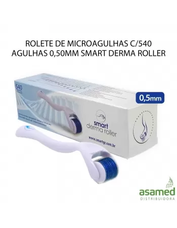 ROLETE DE MICROAGULHAS C/540 AGULHAS 0,50MM SMART DERMA ROLLER