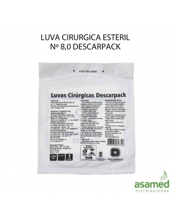 LUVA CIRURGICA ESTERIL Nº 8,0 DESCARPACK