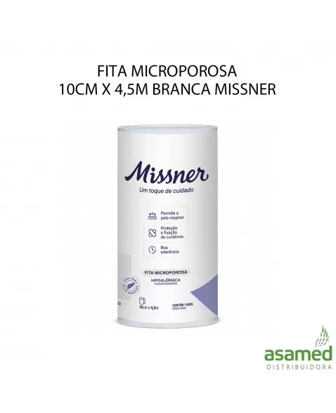 FITA MICROPOROSA 10CM X 4,5M BRANCA MISSNER