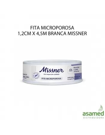 FITA MICROPOROSA 1,2CM X 4,5M BRANCA MISSNER