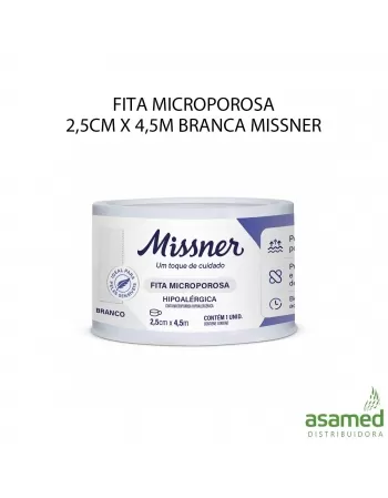 FITA MICROPOROSA 2,5CM X 4,5M BRANCA MISSNER