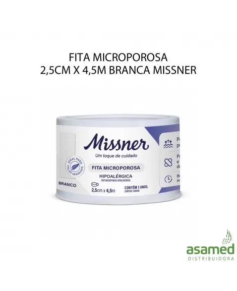 FITA MICROPOROSA 2,5CM X 4,5M BRANCA MISSNER