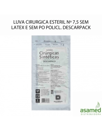 LUVA CIRURGICA ESTERIL Nº 7,5 SEM LATEX E SEM PO POLICL. DESCARPACK