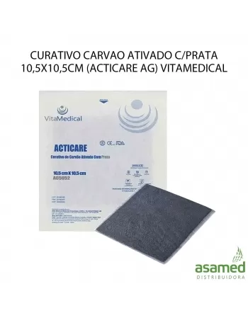 CURATIVO CARVAO ATIVADO C/PRATA 10,5X10,5CM (ACTICARE AG) VITAMEDICAL