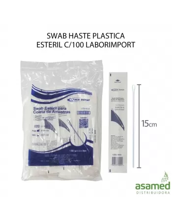 SWAB HASTE PLASTICA ESTERIL C/100 LABORIMPORT