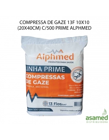 COMPRESSA DE GAZE 13F 10X10 (20X40CM) C/500 PRIME ALPHMED