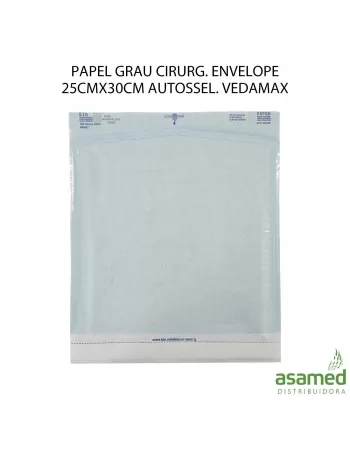 PAPEL GRAU CIRURG. ENVELOPE 25CMX30CM AUTOSSEL. VEDAMAX