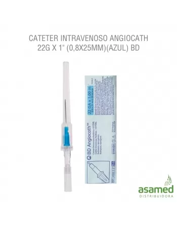 CATETER INTRAVENOSO ANGIOCATH 22G X 1" (0,8X25MM)(AZUL) BD