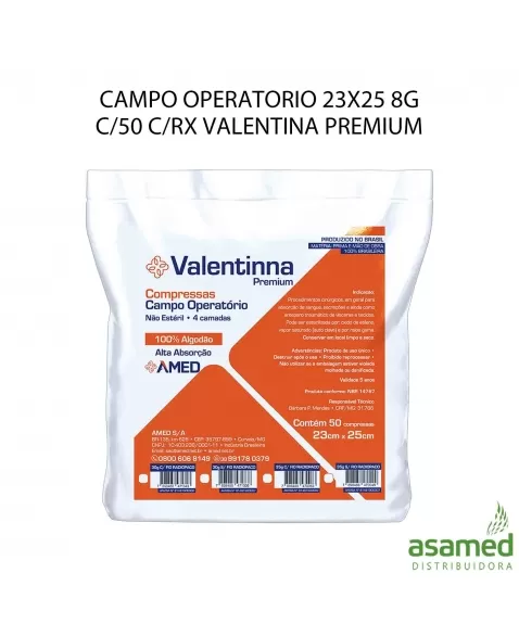 CAMPO OPERATORIO 23X25 8G C/50 C/RX VALENTINA PREMIUM