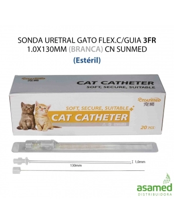 SONDA URETRAL GATO FLEX.C/GUIA 3FR 1.0X130MM (ESTERIL)(BRANCA) CN SUNMED