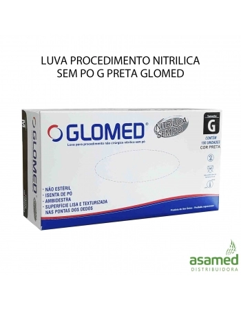 LUVA PROCEDIMENTO NITRILICA SEM PO G PRETA GLOMED