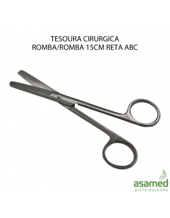 TESOURA CIRURGICA ROMBA/ROMBA 15CM RETA ABC