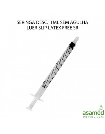 SERINGA DESC. 1ML SEM AGULHA LUER SLIP LATEX FREE SR