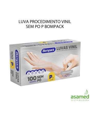 LUVA PROCEDIMENTO VINIL SEM PO P BOMPACK