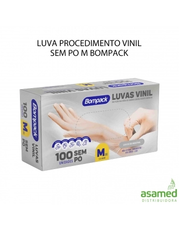 LUVA PROCEDIMENTO VINIL SEM PO M BOMPACK