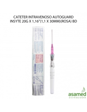 CATETER INTRAVENOSO AUTOGUARD INSYTE 20G X 1,16”(1,1 X 30MM)(ROSA) BD