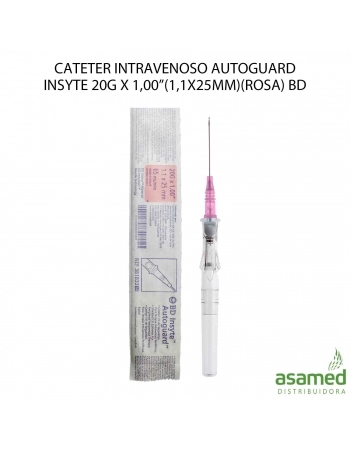 CATETER INTRAVENOSO AUTOGUARD INSYTE 20G X 1,00”(1,1X25MM)(ROSA) BD